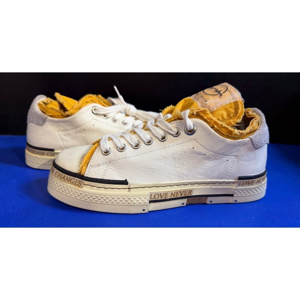 Rebecca White Identity Sneakers Distressed Platform Streetwear Size 37 (6.5-7)